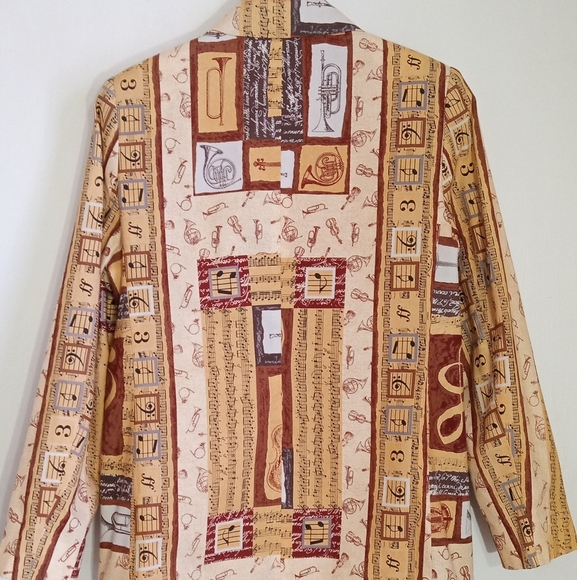 Vintage Cinnamon Sea Musical themed Blazer 100% cotton - Picture 9 of 11